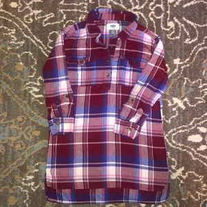 Old Navy Girls Burgundy Plaid Dress